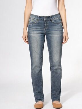 Straight‑Leg Stretch Jeans – Blue Denim